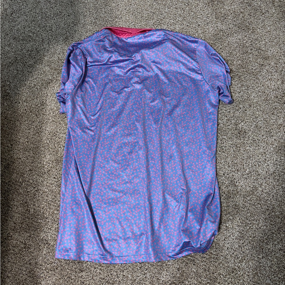Men's Purple Floral Polo Shirt